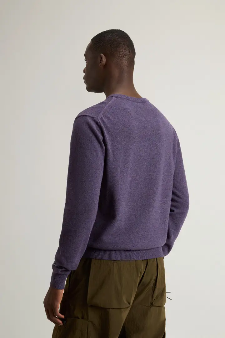 Uomo Maglione girocollo in pura lana Lilla Grape miniatura 2