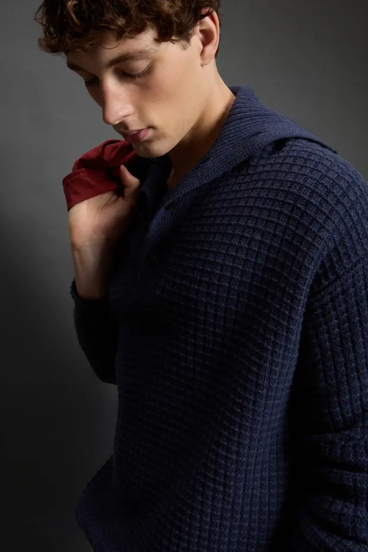 Uomo Maglione in misto lana vergine e cashmere by Todd Snyder Blu Turbulence miniatura 3