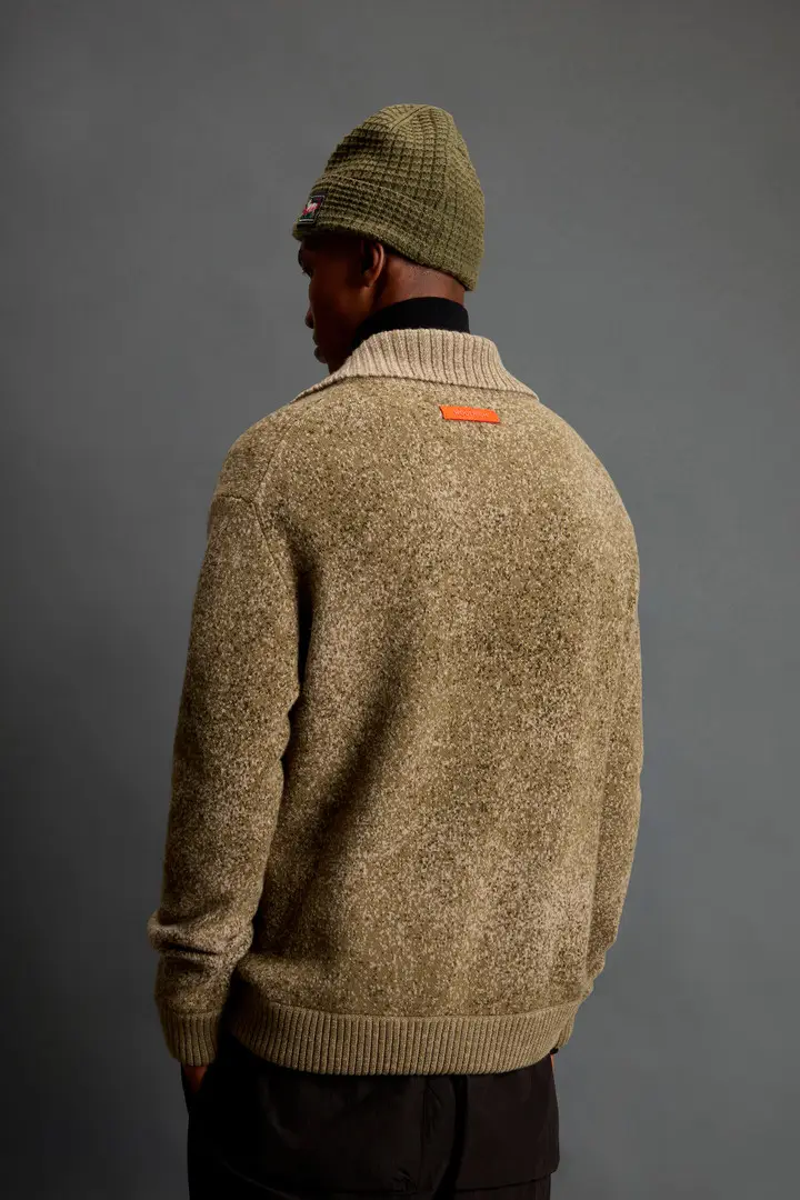 Uomo Maglione in pura lana vergine con lavorazione in jacquard by Todd Snyder Verde Dried Herb miniatura 2