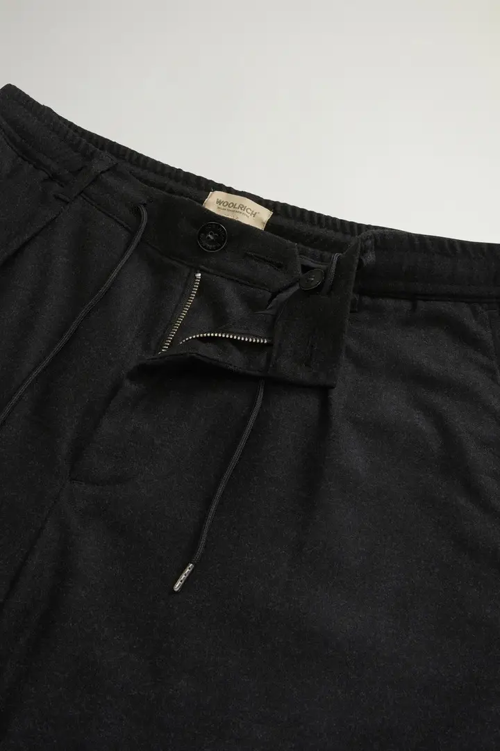 Uomo Pantaloni Milton in flanella di misto lana Grigio Charcoal Melange miniatura 3