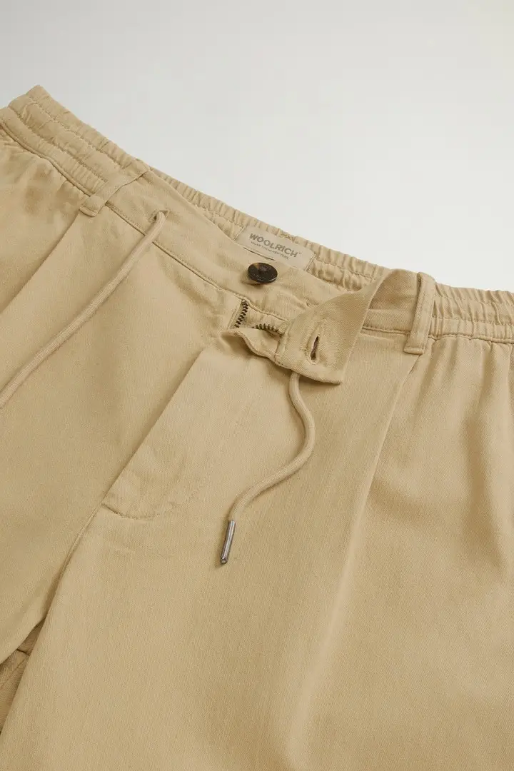 uomo Pantaloni Milton in misto cotone e lino tinti in capo Beige Travertine miniatura 3