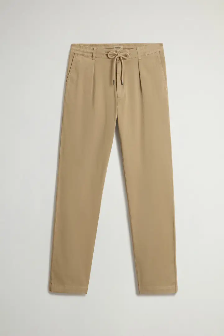 Uomo Pantaloni Milton in twill di cotone elasticizzato Beige White Pepper miniatura 2