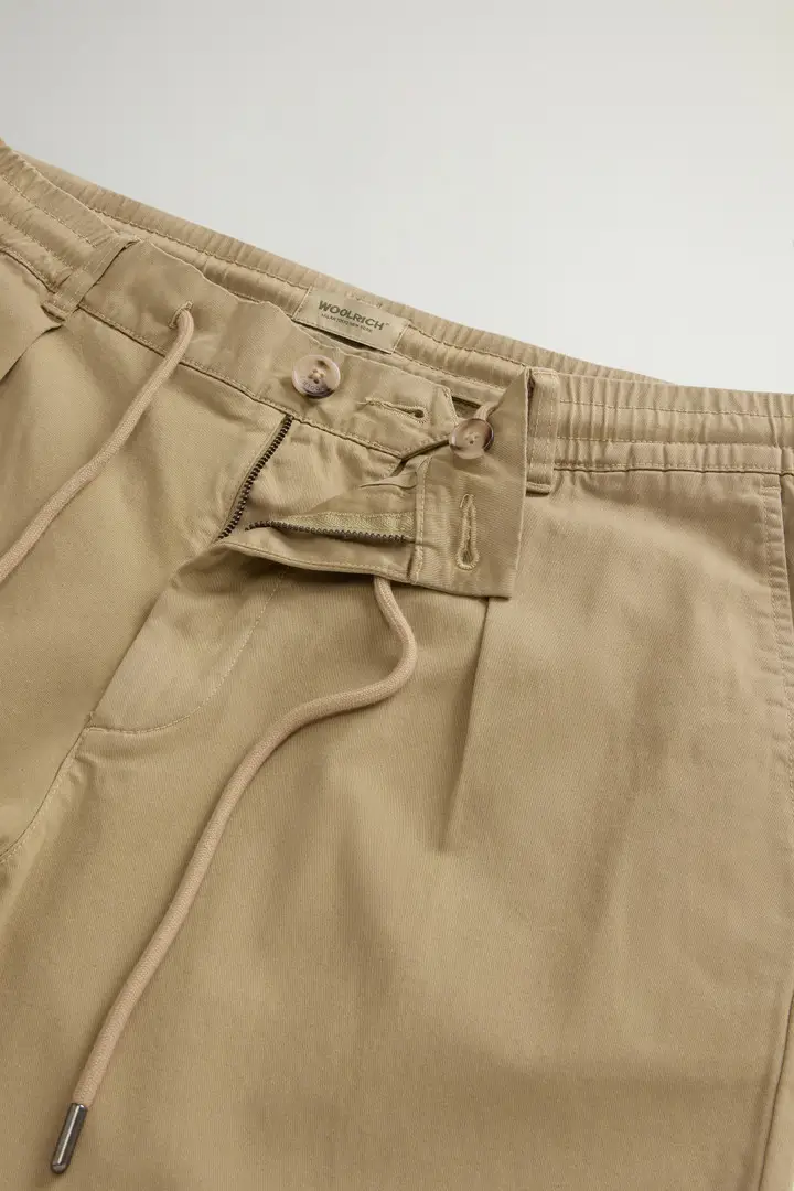 Uomo Pantaloni Milton in twill di cotone elasticizzato Beige White Pepper miniatura 3
