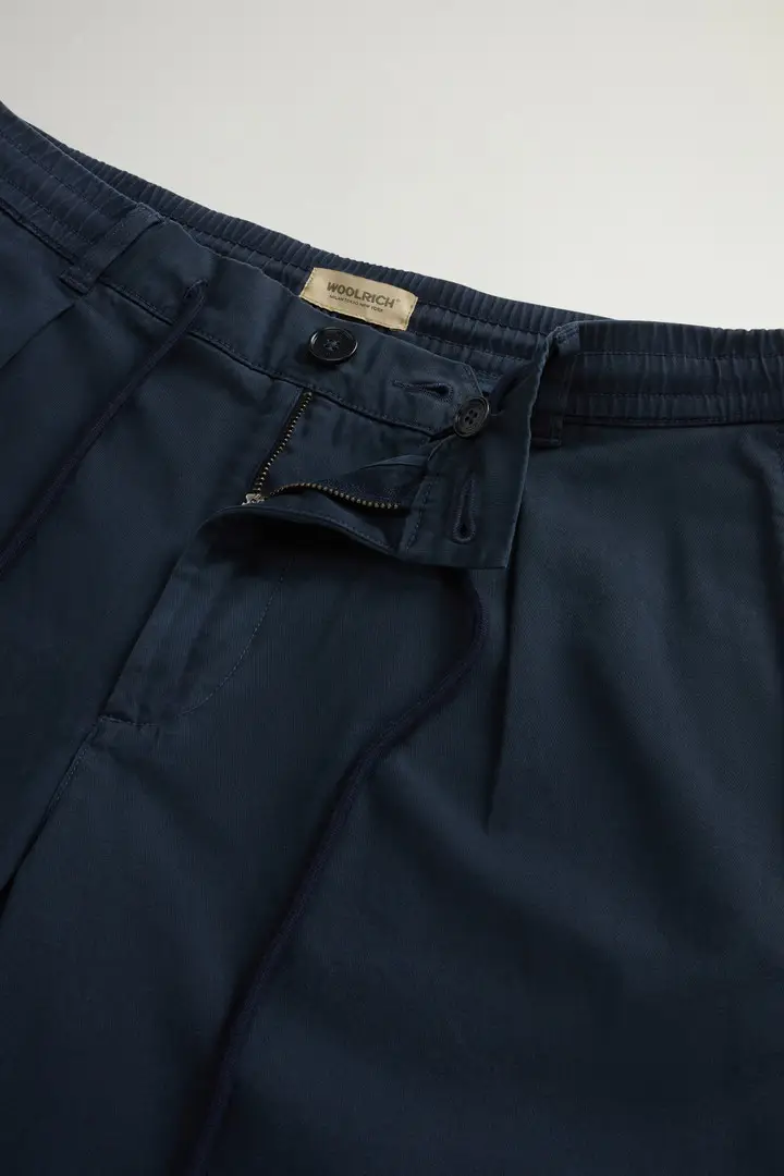 Uomo Pantaloni Milton in twill di cotone elasticizzato Blu Melton Blue miniatura 3
