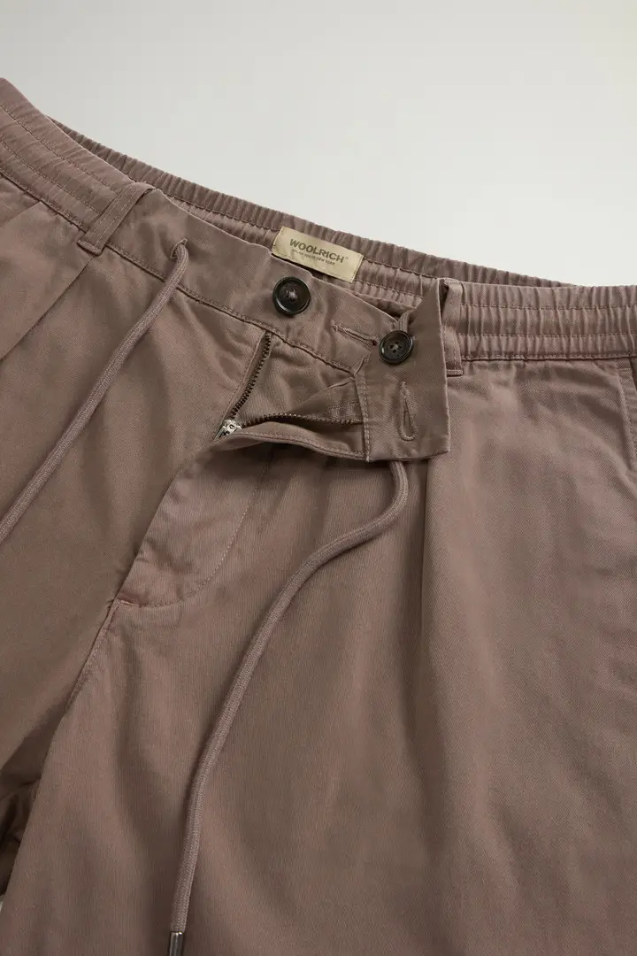 Uomo Pantaloni Milton in twill di cotone elasticizzato Marrone Falcon miniatura 3
