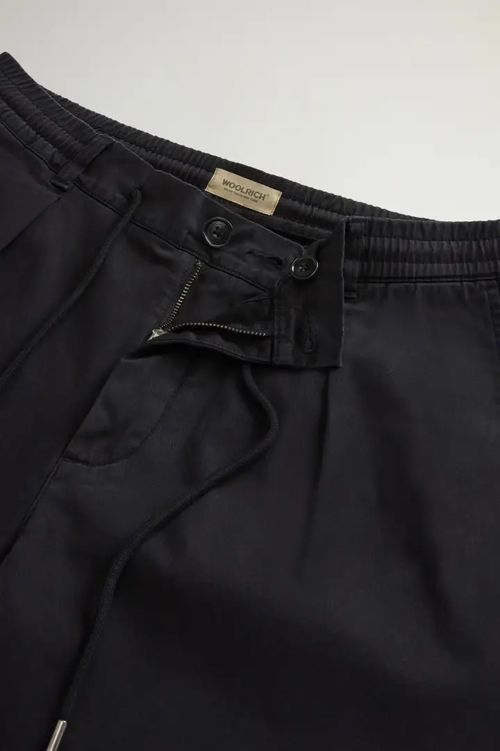 Uomo Pantaloni Milton in twill di cotone elasticizzato Nero Black miniatura 3