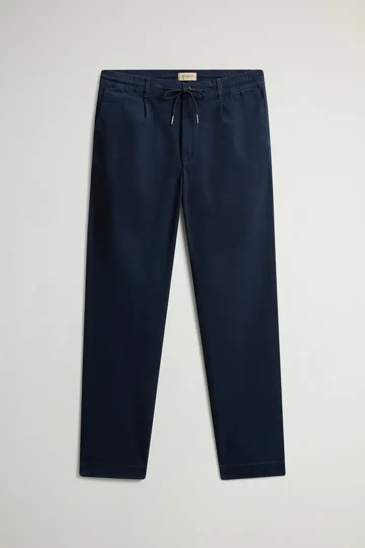 uomo Pantaloni Milton in twill di cotone tinti in capo Blu Melton Blue