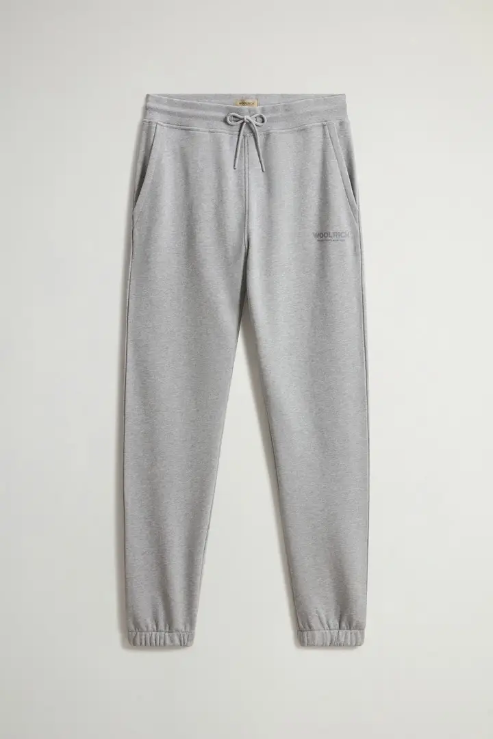uomo Pantaloni sportivi in puro cotone Grigio Medium Grey Melange miniatura 2