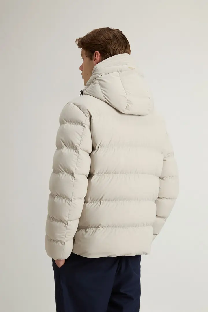 Uomo Piumino in nylon elasticizzato con finitura opaca Grigio Dove miniatura 2