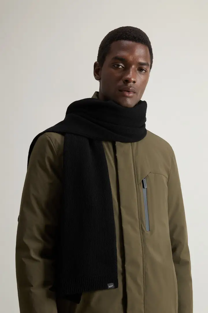 Uomo Sciarpa in misto lana Nero Black miniatura 3