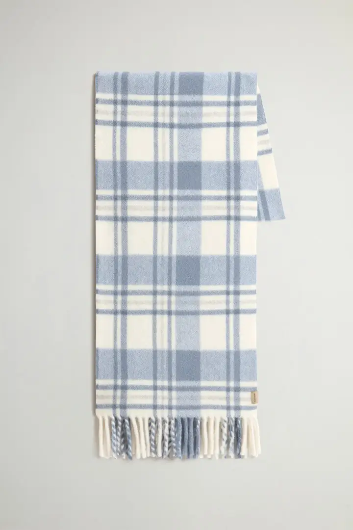 Uomo Sciarpa in pura lana con motivo a quadri Blu Marine Check