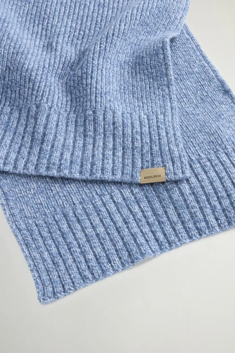 Uomo Sciarpa in pura lana mouliné Blu Marine miniatura 2