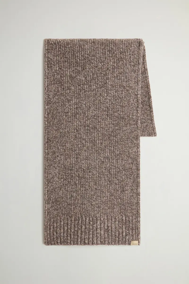 Uomo Sciarpa in pura lana mouliné Marrone Falcon