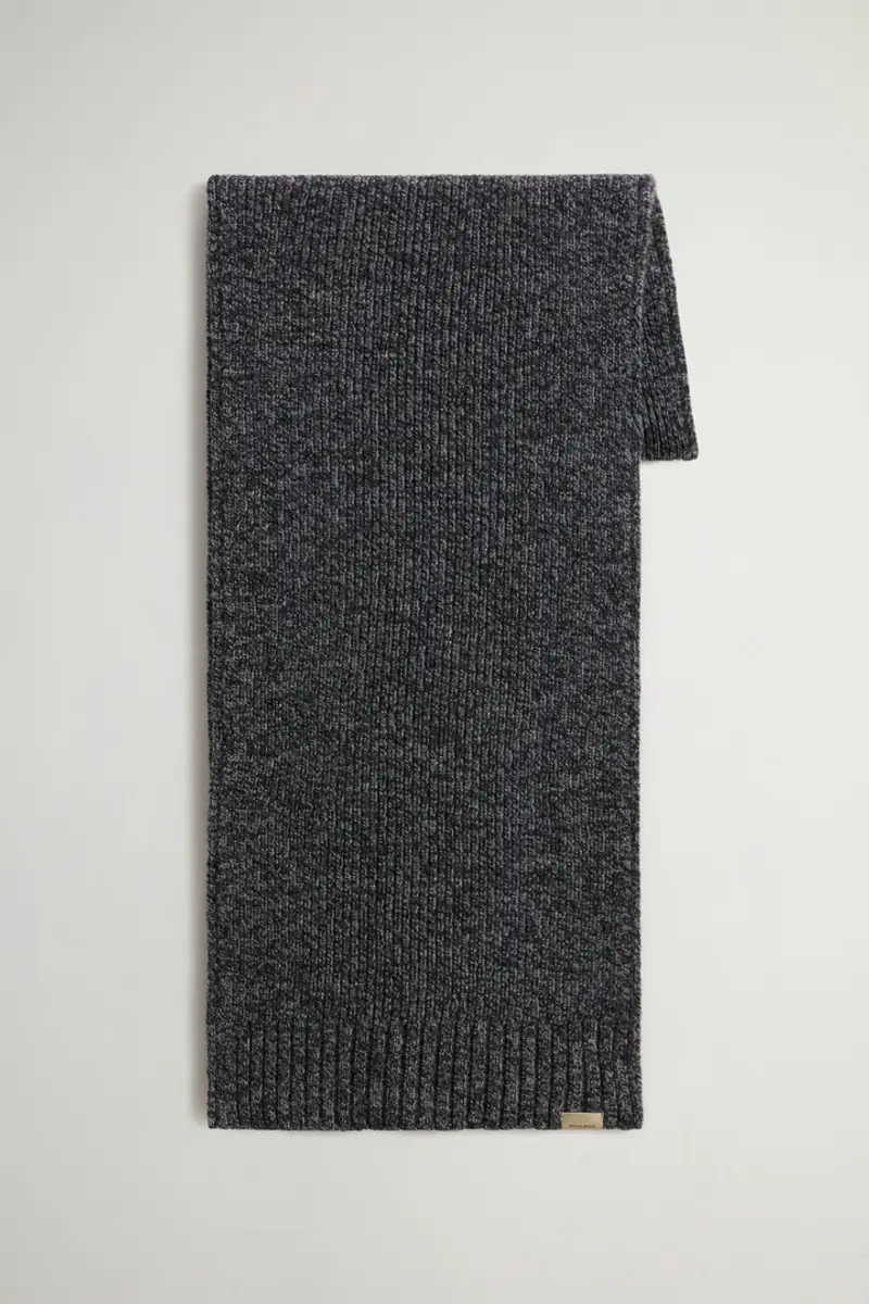 Uomo Sciarpa in pura lana mouliné Nero Graphite