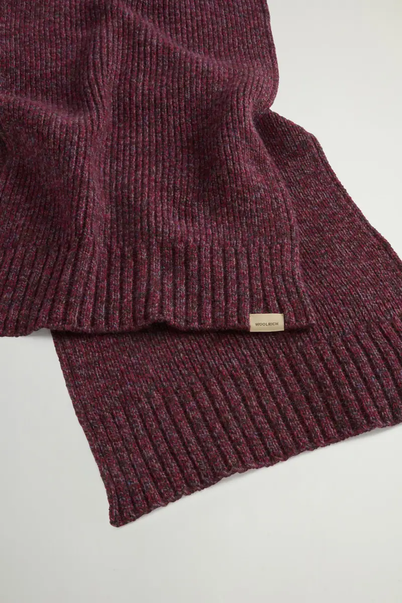 Uomo Sciarpa in pura lana mouliné Rosso Wine miniatura 2