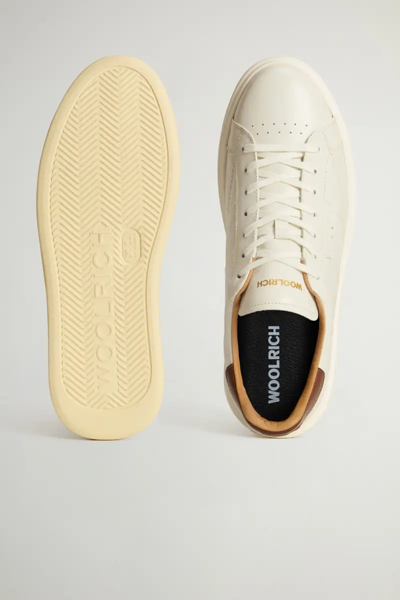 Woolrich Uomo Sneakers Arrow in pelle Bianco Taglia 38 miniatura 3