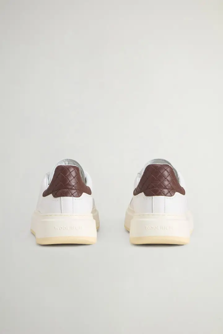 uomo Sneakers Arrow in pelle di vitello Bianco Whie Dark Brown miniatura 2