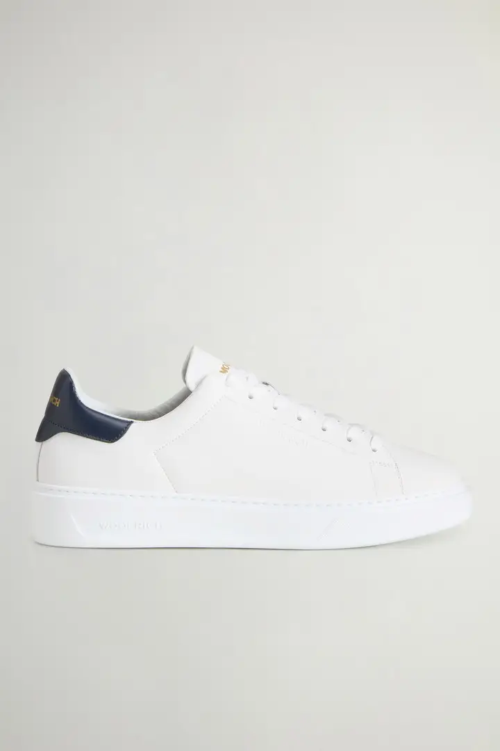uomo Sneakers Classic Court in pelle di vitello Bianco White Blue