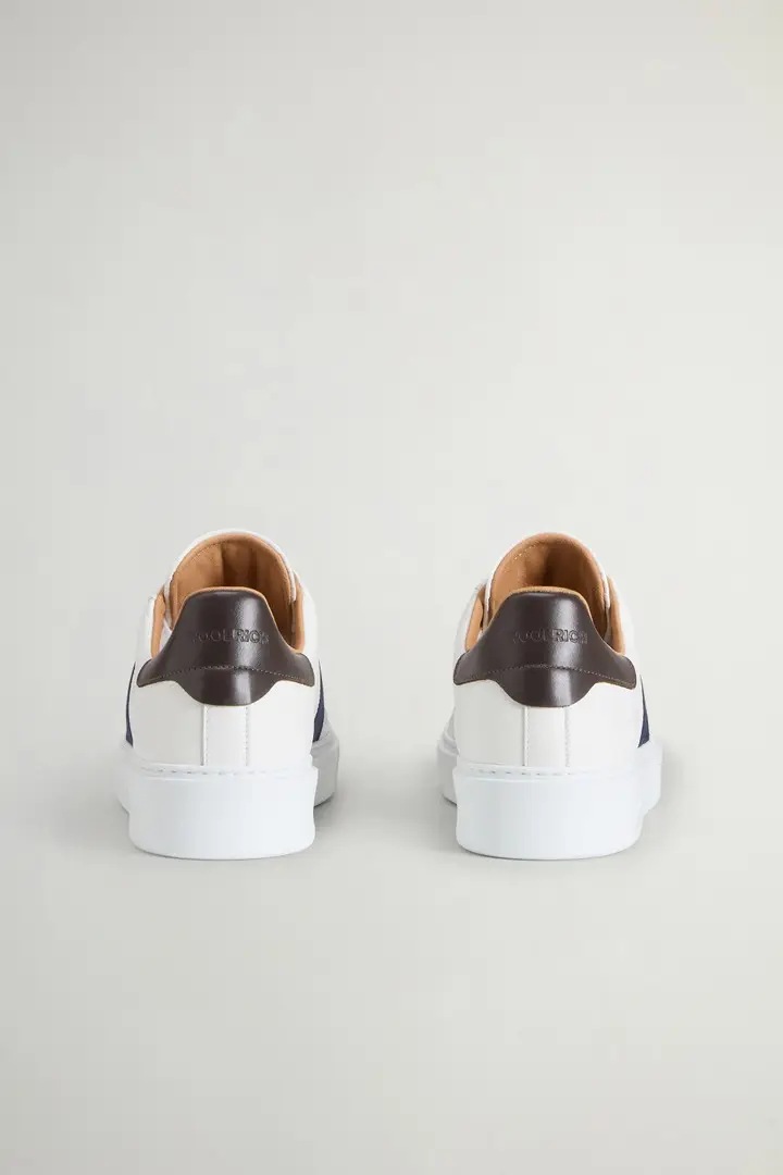 uomo Sneakers Classic Court in pelle di vitello con dettagli in camoscio Bianco White Blue miniatura 2