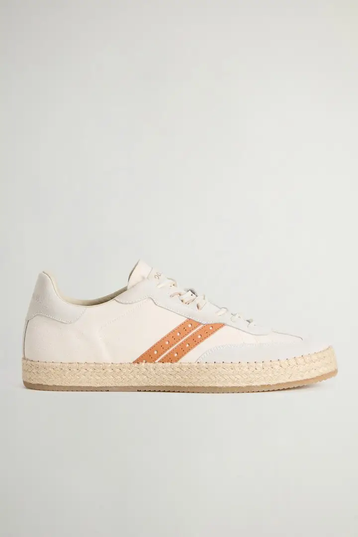 uomo Sneakers Doubleu Tennis in cotone con dettagli in camoscio Bianco Off White Off White