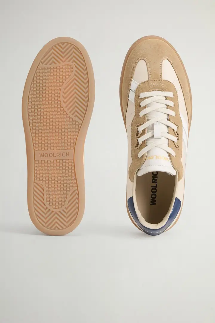 uomo Sneakers Doubleu Tennis in pelle con dettagli in camoscio Beige Beige Whipped Cream miniatura 3