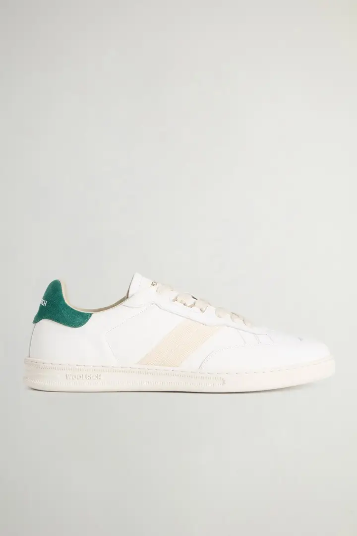 uomo Sneakers Doubleu Tennis in pelle di vitello con dettagli in camoscio Bianco White