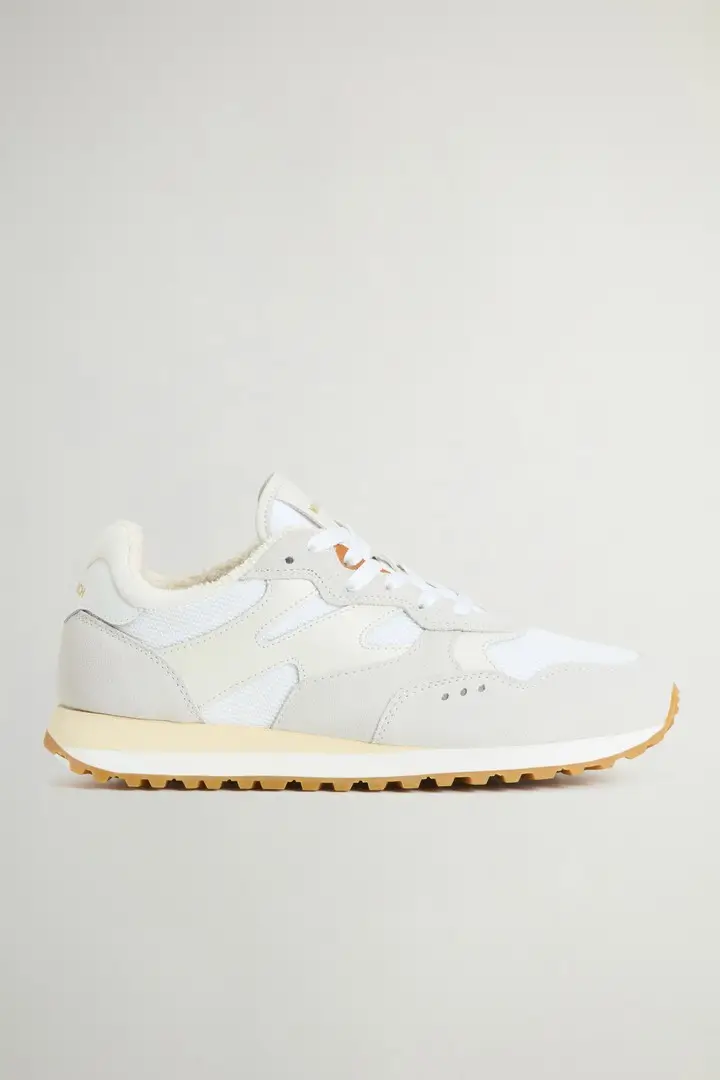 uomo Sneakers Gravel in nylon e pelle scamosciata Bianco White White