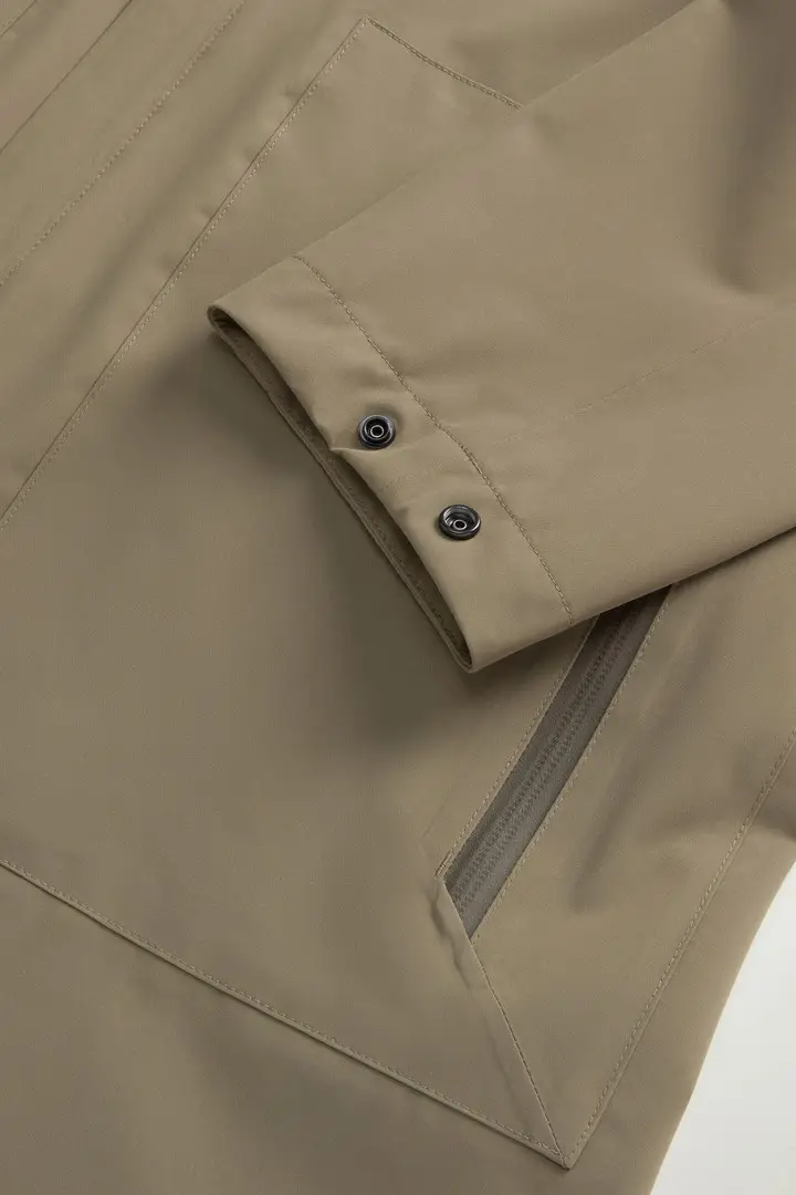 uomo Soprabito 2 in 1 in tessuto a due strati Verde Smokey Olive miniatura 3