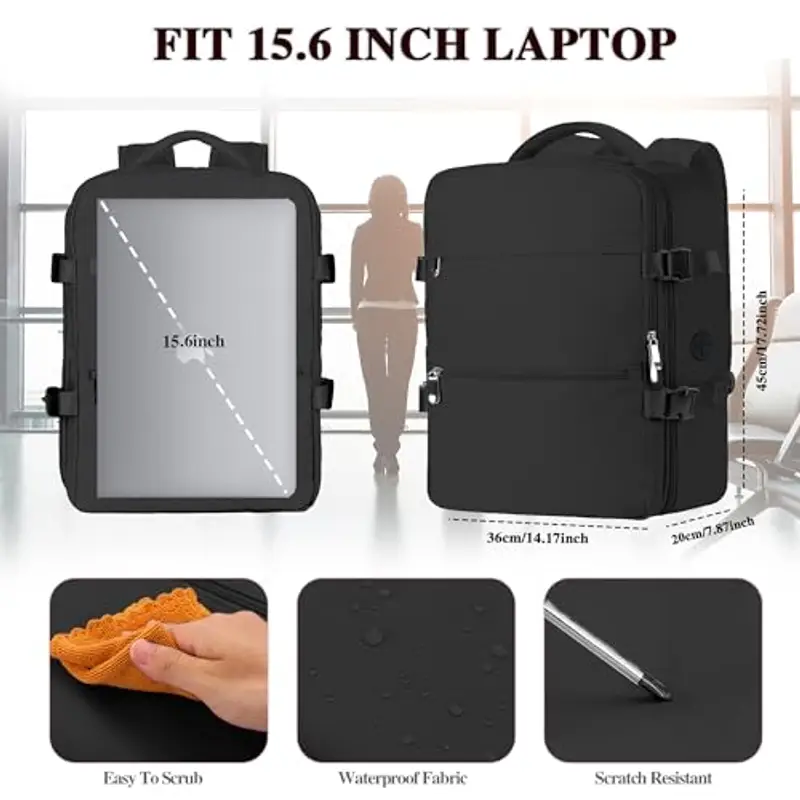 WOUIYO Zaino da viaggio Nero 1572409 miniatura 2