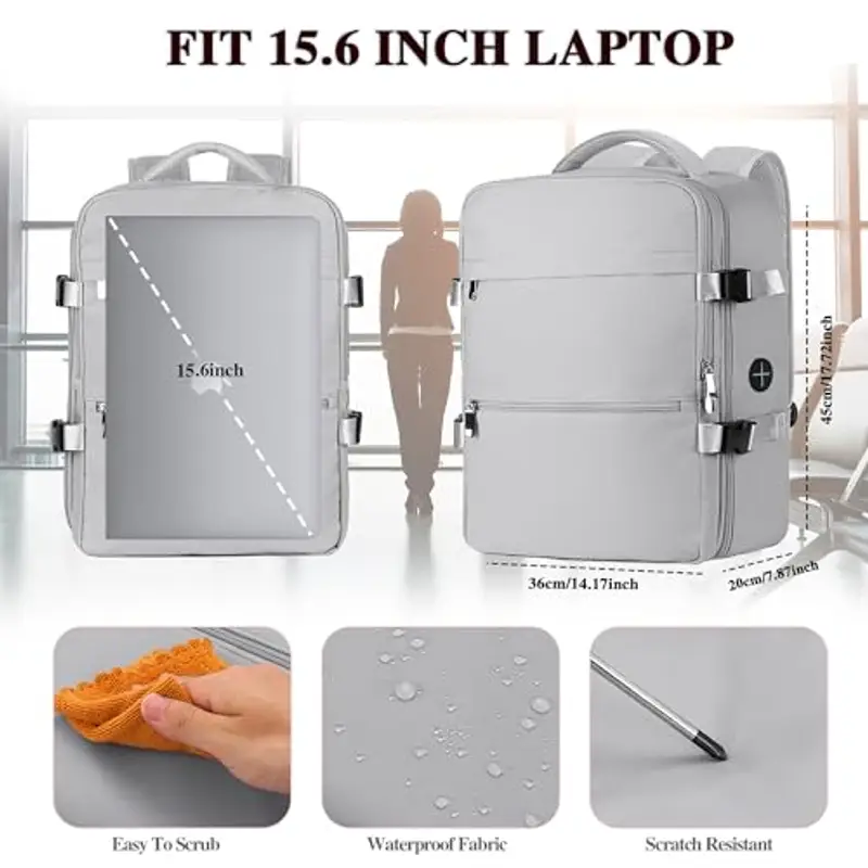 WOUIYO Zaino da viaggio Grigio 1918153 miniatura 3