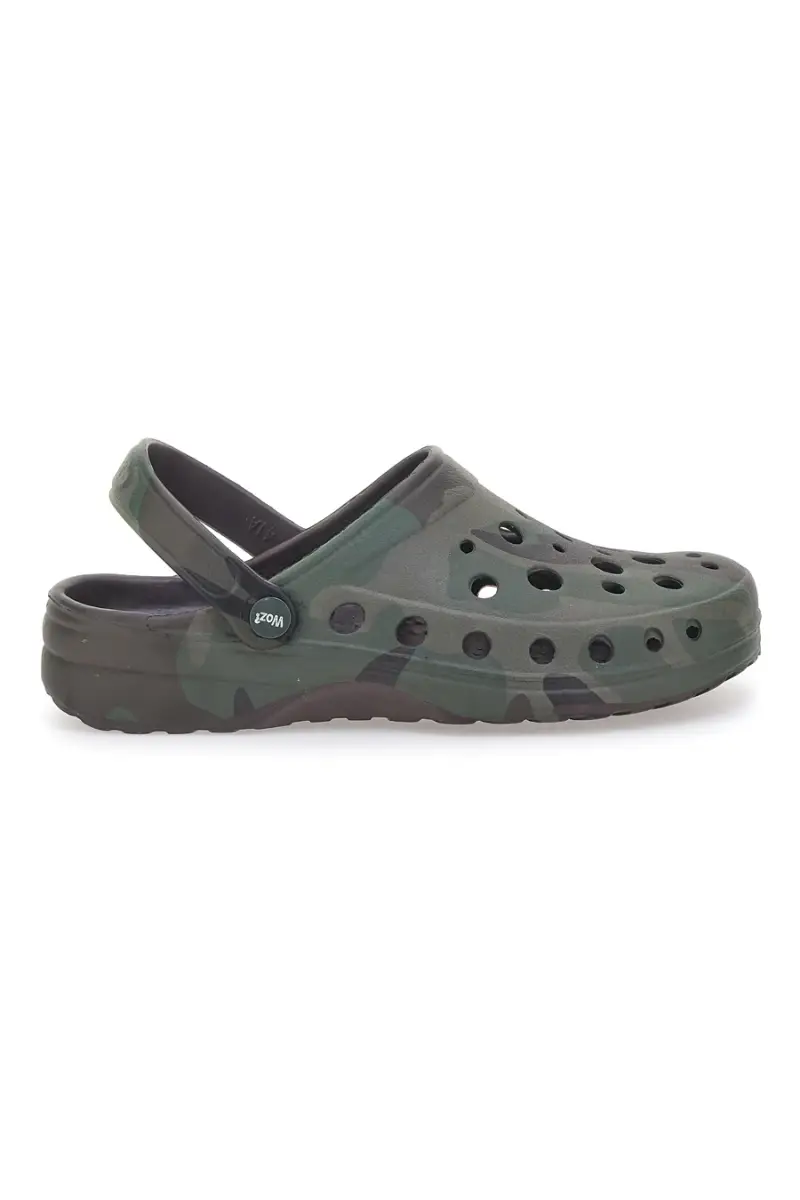 Ciabatte Clog verde militare comode e leggere da uomo Woz 3 [MILITARY]