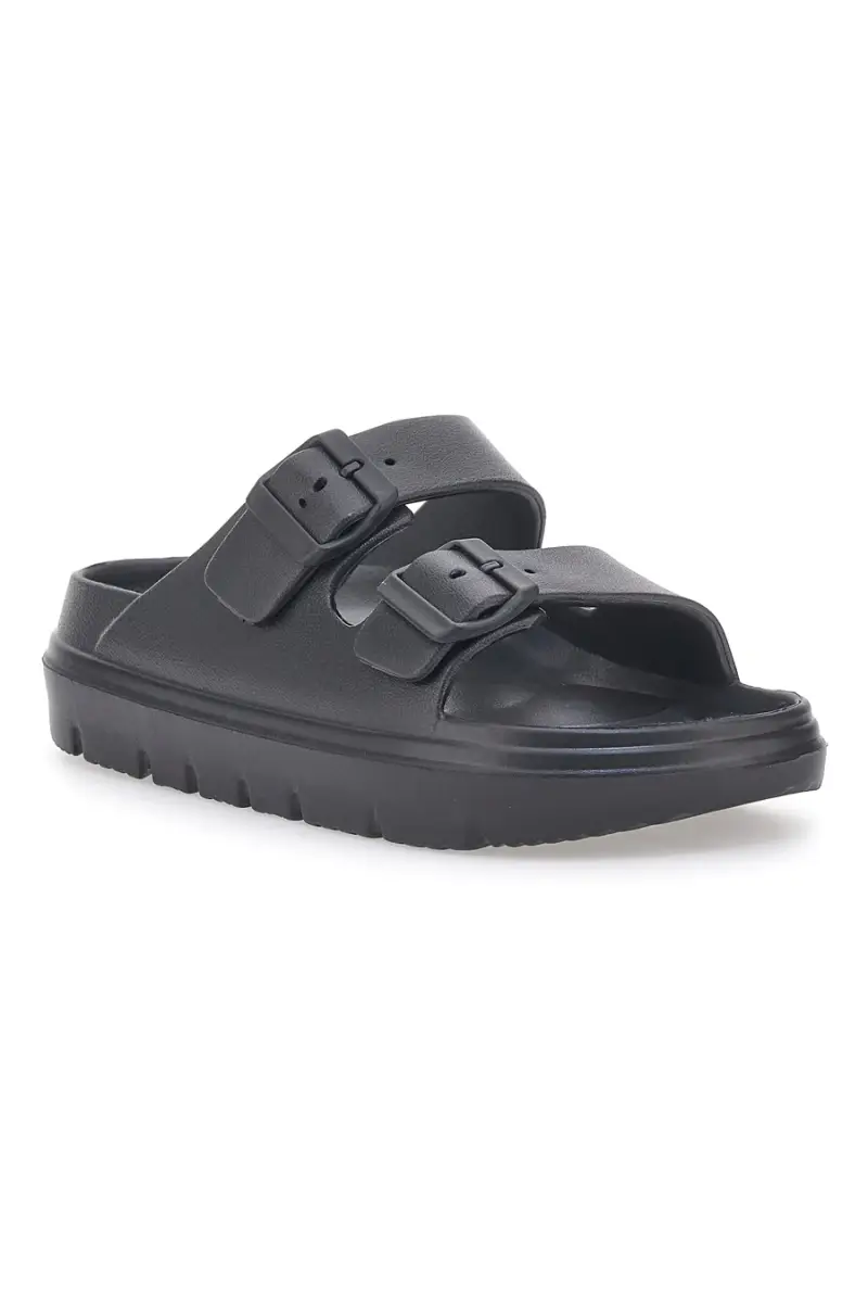 Ciabatte nere in gomma con suola alta Woz 7 [NERO] miniatura 2