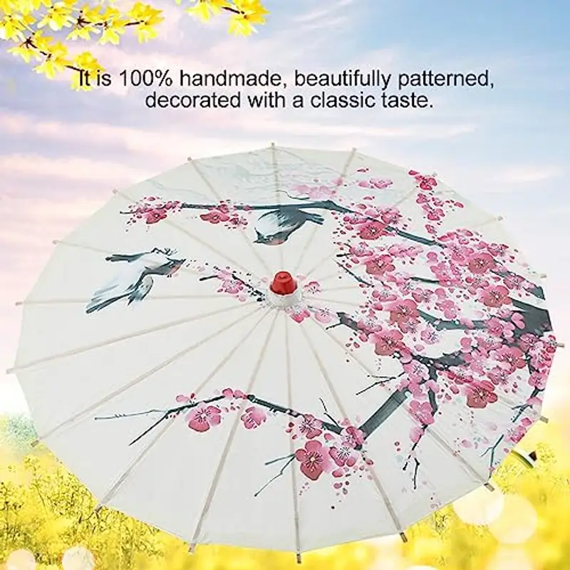 WPKD BLUEIY Ombrello di Carta Oliato, Classico Fatto A Mano Ombrello, Ombrello di Carta, 55 cm di Diametro, Lunghezza del Manico 37cm, per Feste Fotografia Costumi Decorazione miniatura 3