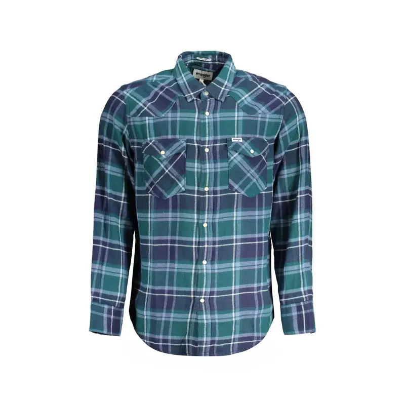 Wrangler Maglia Uomo Verde Scozzese Maniche Lunghe
