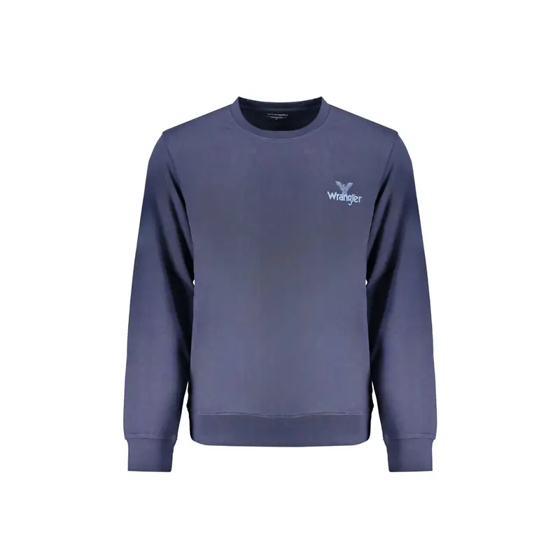 Felpa Uomo Blu Girocollo Garzata Stampa Logo