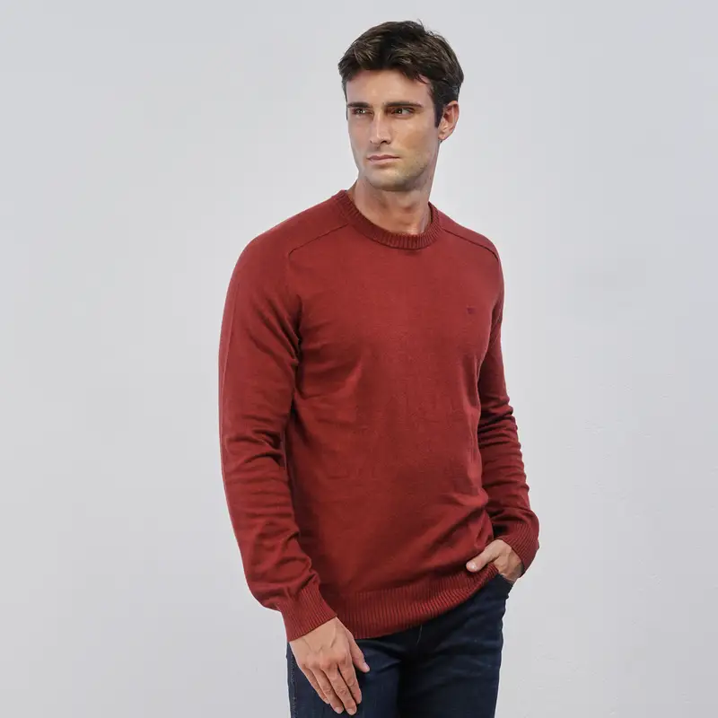 Maglioncino rosso da uomo in tinta unita