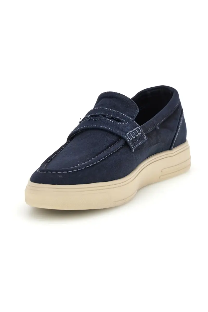 Mocassini blu in tessuto Wrangler 2026103527F [DARK DENIM] miniatura 4