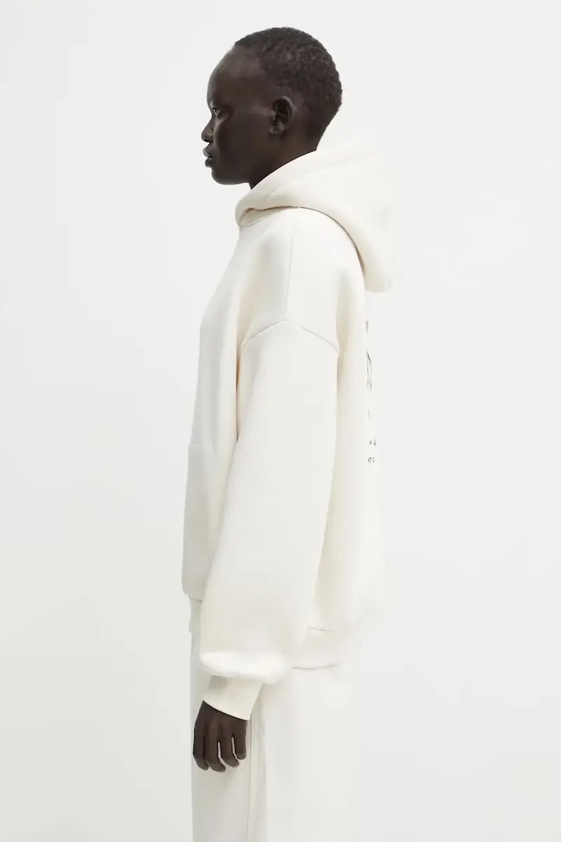 felpa Garm donna colore beige con cappuccio con applicazione U2025TT.3055 miniatura 2