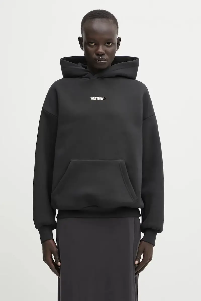 felpa Garm donna colore nero con cappuccio con applicazione U2025TT.3055 miniatura 2