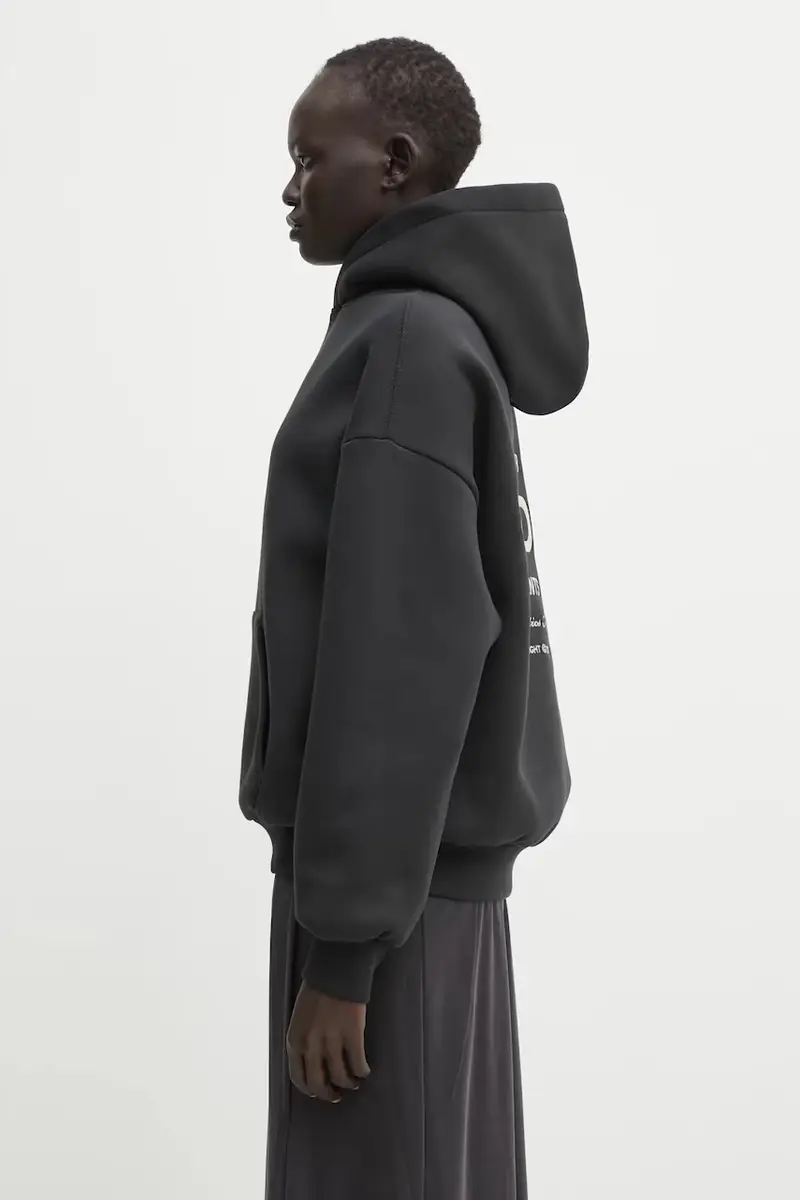 felpa Garm donna colore nero con cappuccio con applicazione U2025TT.3055 miniatura 3