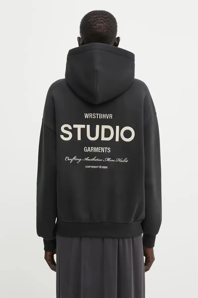 felpa Garm donna colore nero con cappuccio con applicazione U2025TT.3055