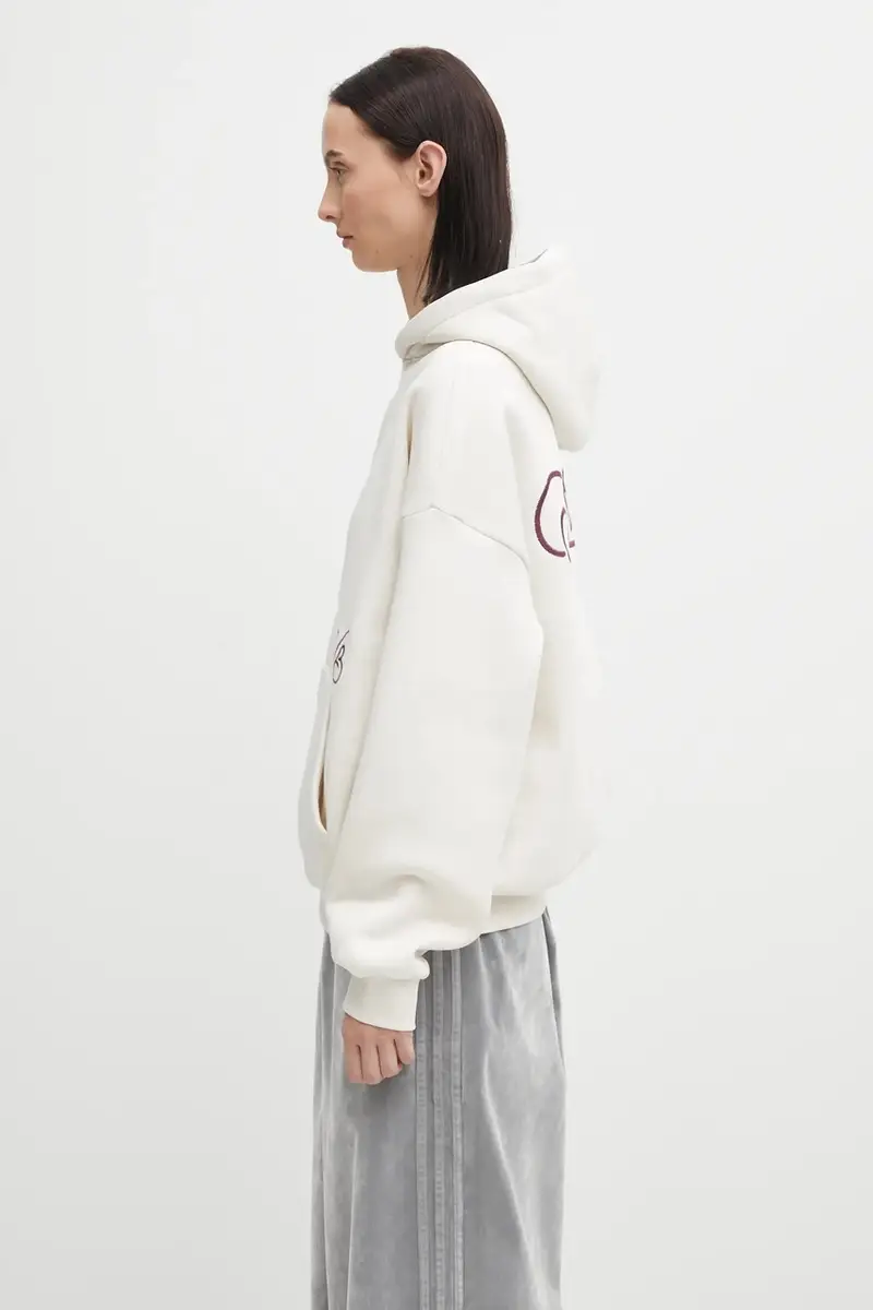 felpa Gustaf donna colore beige con cappuccio con applicazione U2025TT.3067 miniatura 2