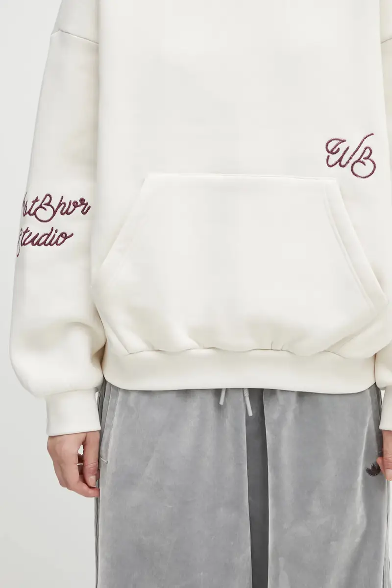 felpa Gustaf donna colore beige con cappuccio con applicazione U2025TT.3067 miniatura 4