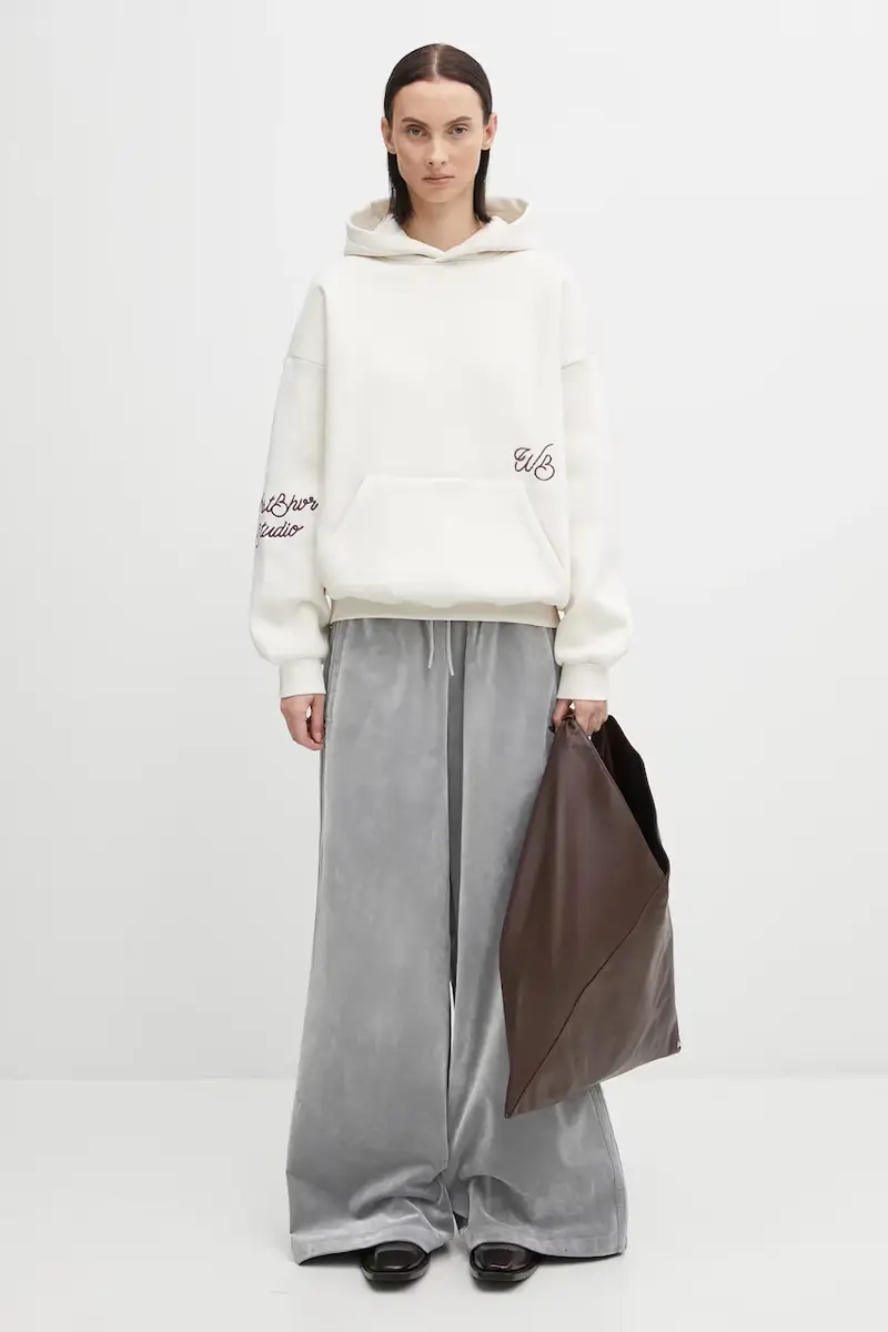 felpa Gustaf donna colore beige con cappuccio con applicazione U2025TT.3067 miniatura 5