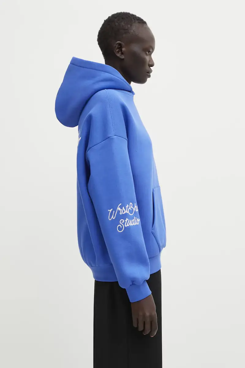 felpa Gustaf donna colore blu con cappuccio con applicazione U2025TT.3067 miniatura 4