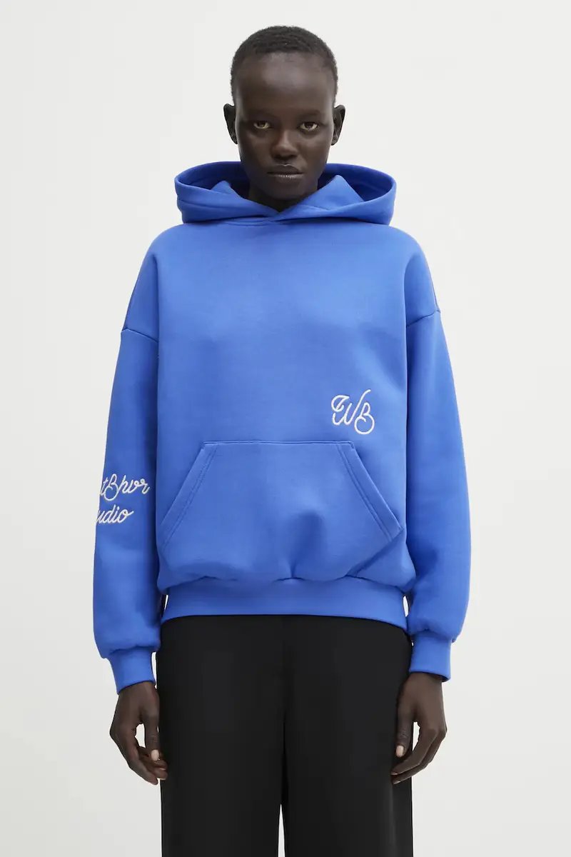 felpa Gustaf donna colore blu con cappuccio con applicazione U2025TT.3067