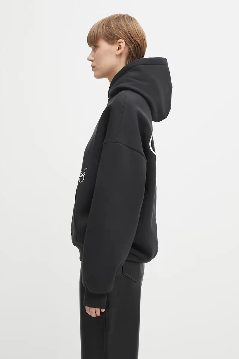 felpa Gustaf donna colore nero con cappuccio con applicazione U2025TT.3067 miniatura 2