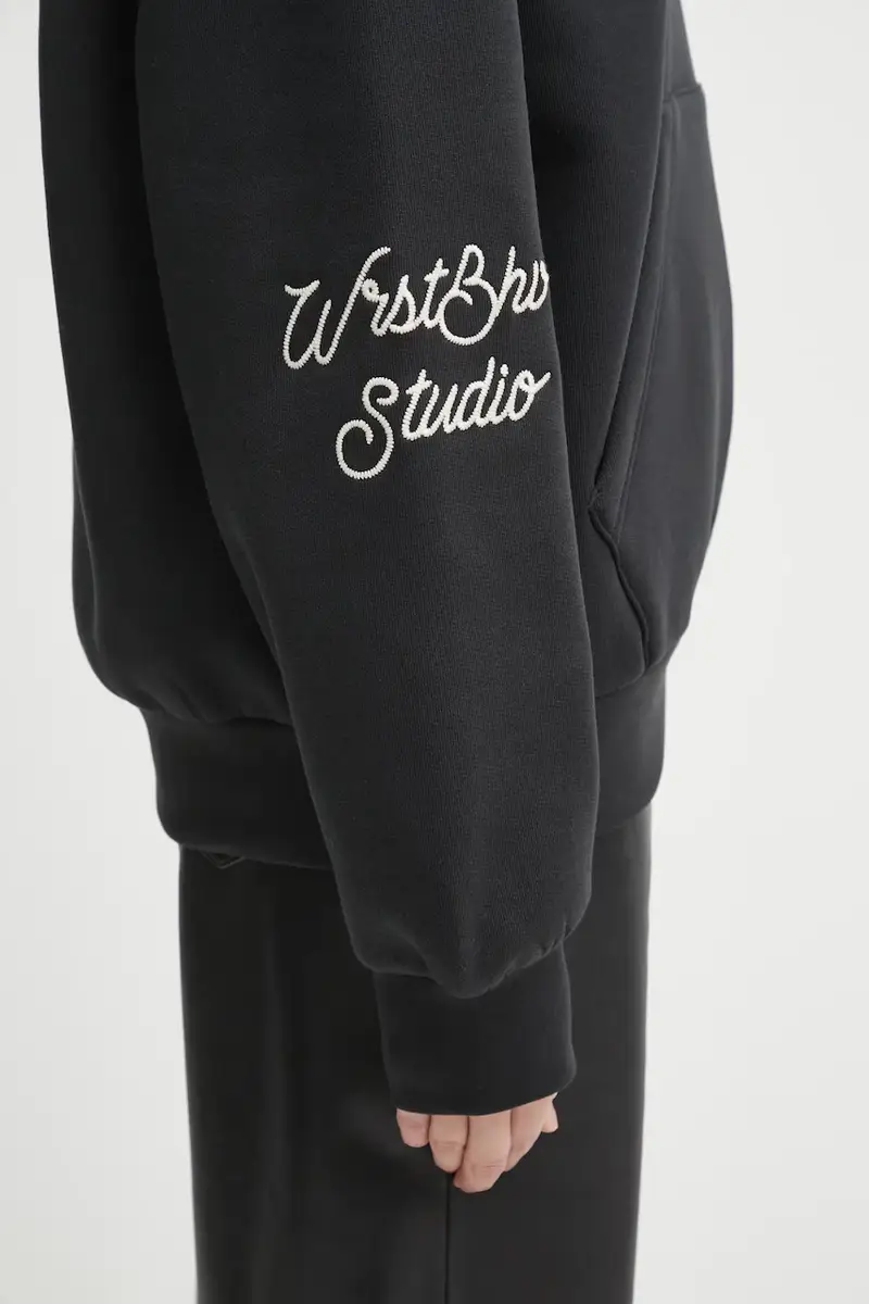 felpa Gustaf donna colore nero con cappuccio con applicazione U2025TT.3067 miniatura 5