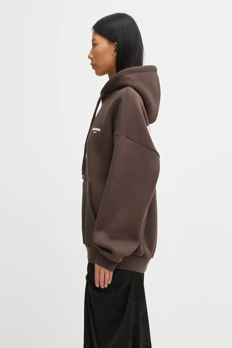 felpa Studio donna colore marrone con cappuccio U2025TT.3064 miniatura 2