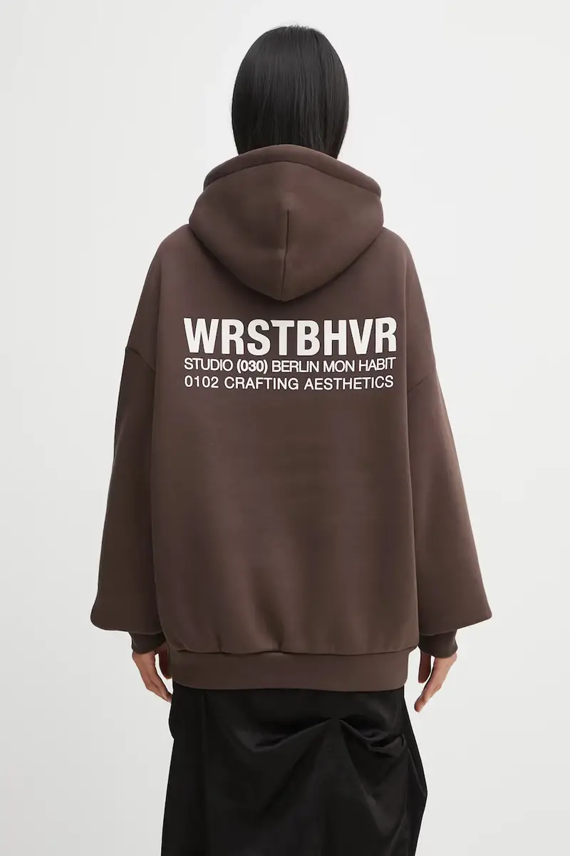 felpa Studio donna colore marrone con cappuccio U2025TT.3064 miniatura 3
